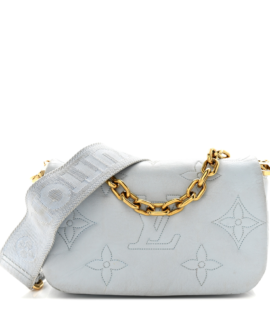 Superfake Louis Vuitton Bubblegram Wallet On Strap BB Ice Blue Calfskin Gold Hardware