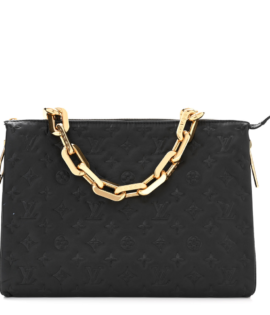 SuperfakeLouis Vuitton Coussin MM Black Lambskin Embossed Monogram Gold Hardware