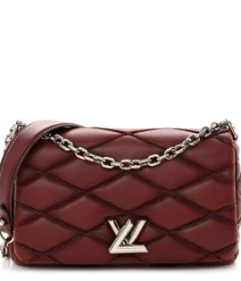 Superfake Louis Vuitton GO-14 PM Bordeaux Lambskin Malletage Silver Hardware