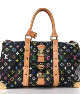 Superfake Louis Vuitton Keepall 45 Black Monogram Multicolor Gold Hardware