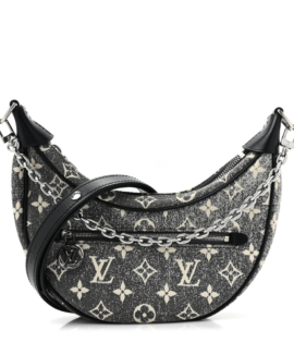 Superfake Louis Vuitton Loop Black Monogram Jacquard Denim Silver Hardware