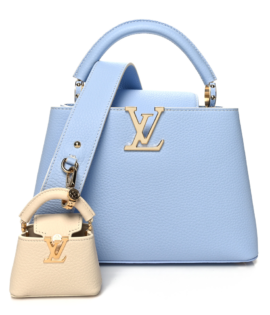 Superfake Louis Vuitton MiniMe Capucines BB Candy Blue Taurillon Gold Hardware