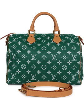 Superfake Louis Vuitton P9 Speedy Bandouliere 40 Green Monogram Grained Calfskin