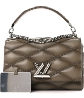 Superfake Louis Vuitton Top Handle GO-14 MM Taupe Lambskin Malletage Silver Hardware