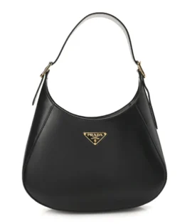 superfake Prada Box Calfskin Mini Shoulder Bag Black Gold Hardware