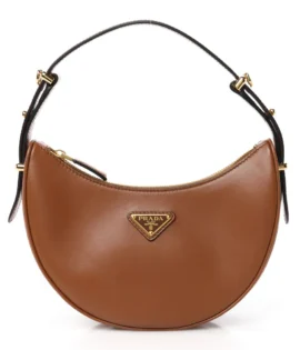 Superfake Prada Soft Calfskin Mini Arque Shoulder Bag Cognac front