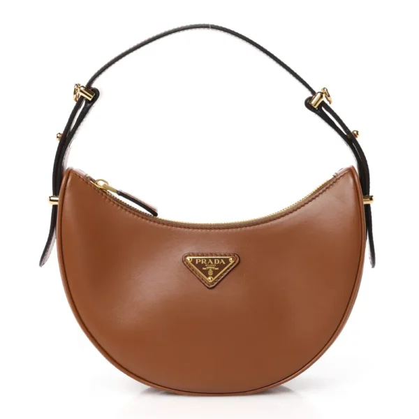 Superfake Prada Soft Calfskin Mini Arque Shoulder Bag Cognac front