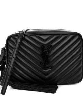 superfake Saint Laurent Black Calfskin Matelasse Monogram Small Monochrome Lou Camera Bag Black Hardware