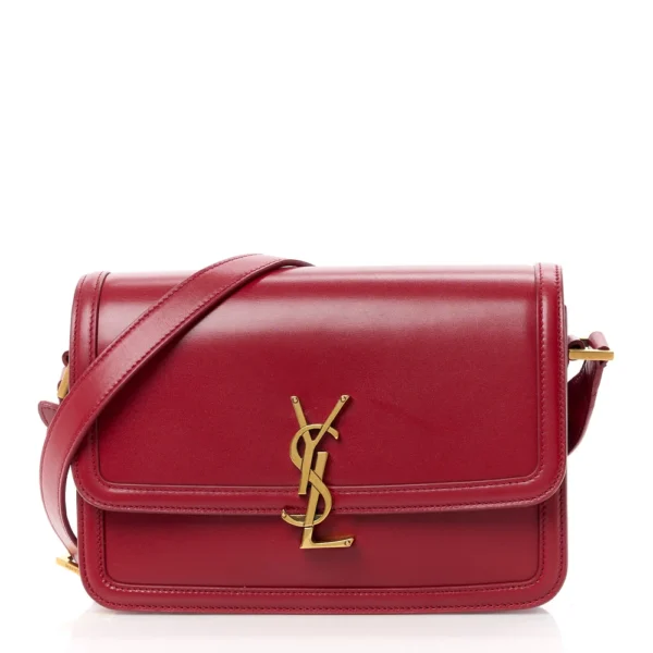 superfake Saint Laurent Box Calfskin Medium Monogram Solferino Satchel Rouge Opyum Brass Hardware