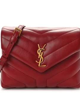 superfake Saint Laurent Calfskin Y Quilted Monogram Small Toy Loulou Crossbody Bag Opyum Red Aged Gold Hardware