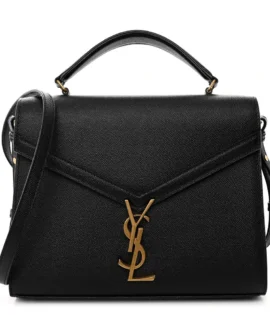 Superfake Saint Laurent Grain De Poudre Medium Classic Monogram Cassandra Top Handle Black Rouge Legion Aged Gold Hardware