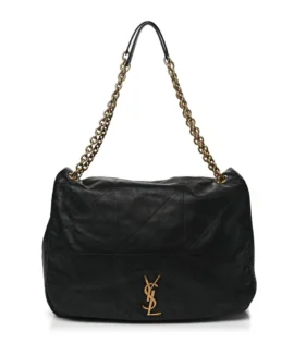 superfake Saint Laurent Lambskin Matelasse Monogram Large Jamie 4.3 Black Aged Gold Hardware