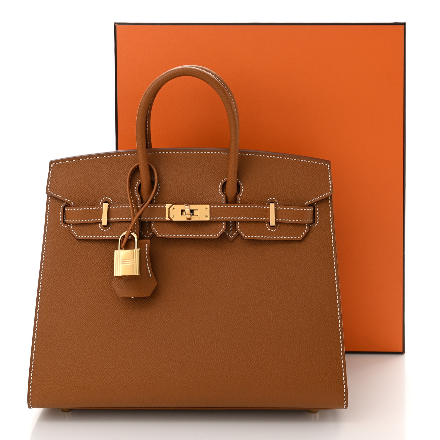 Super Clone Fake Hermes Birkin 25 Epsom Gold On Gold Hardware bag for sale