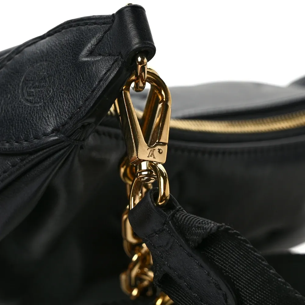 Over The Moon PM 1:1 Replica Black Leather Crescent Shoulder Bag - Image 7