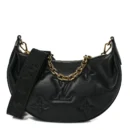 Over The Moon PM 1:1 Replica Black Leather Crescent Shoulder Bag