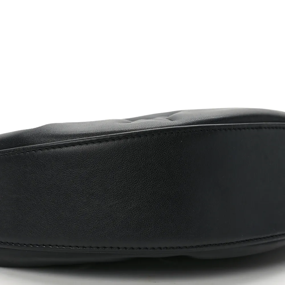 Over The Moon PM 1:1 Replica Black Leather Crescent Shoulder Bag - Image 6
