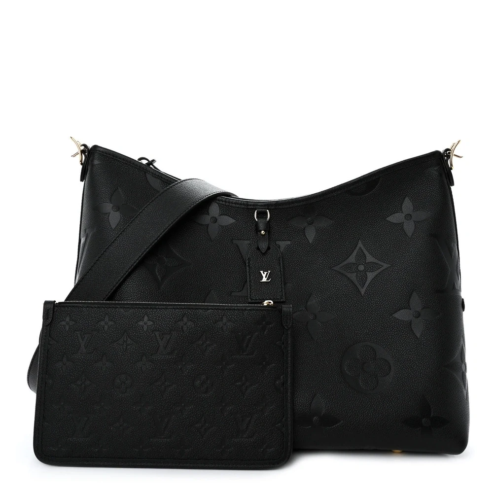CarryAll MM  1:1 Replica Black Empreinte Leather Monogram Shoulder Bag