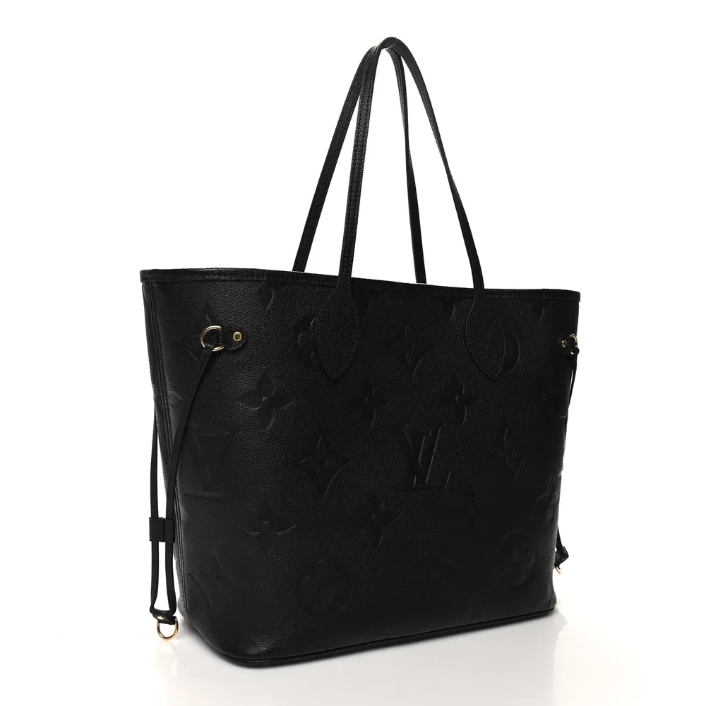 Luxury Neverfull MM 1:1 Replica Black Giant Monogram Canvas Large Tote Bag - Image 9
