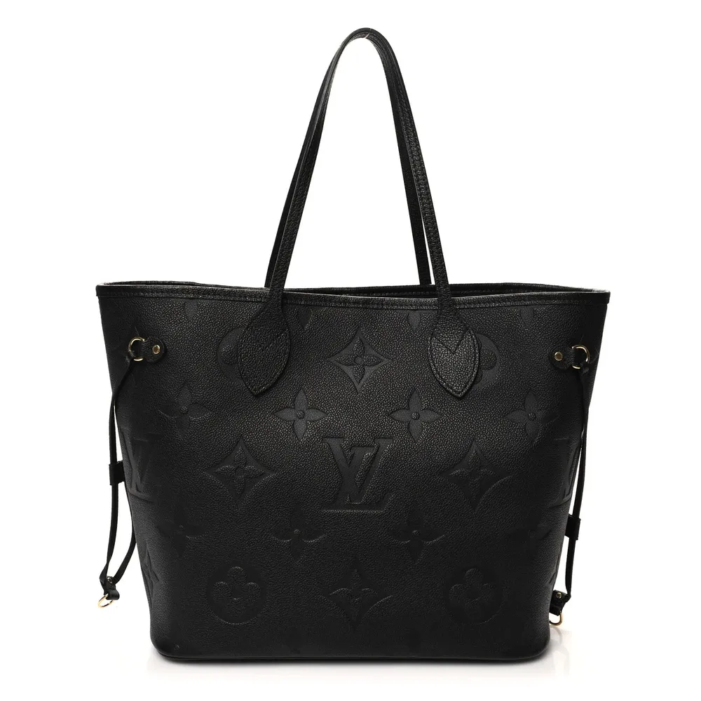 Luxury Neverfull MM 1:1 Replica Black Giant Monogram Canvas Large Tote Bag