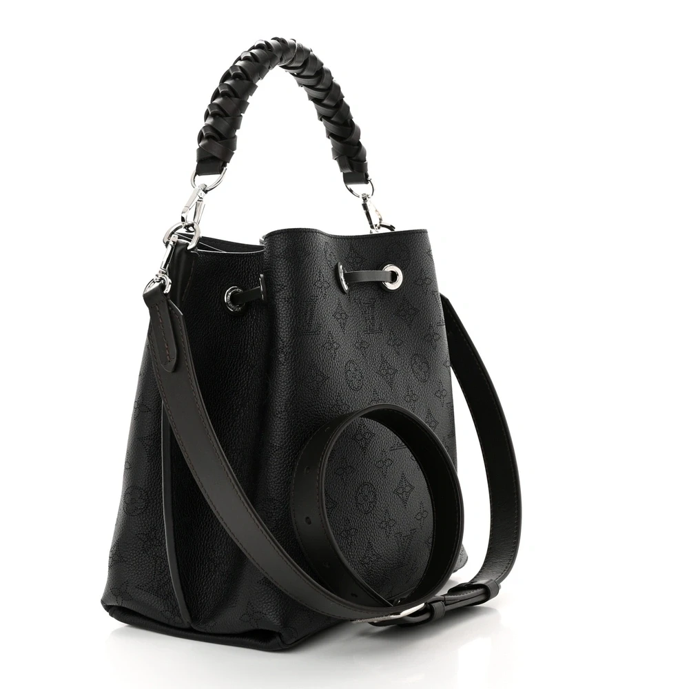 LV Muria 1:1 Replica Black Mahina Perforated Leather BucketBag - Image 8