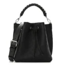 LV Muria 1:1 Replica Black Mahina Perforated Leather BucketBag
