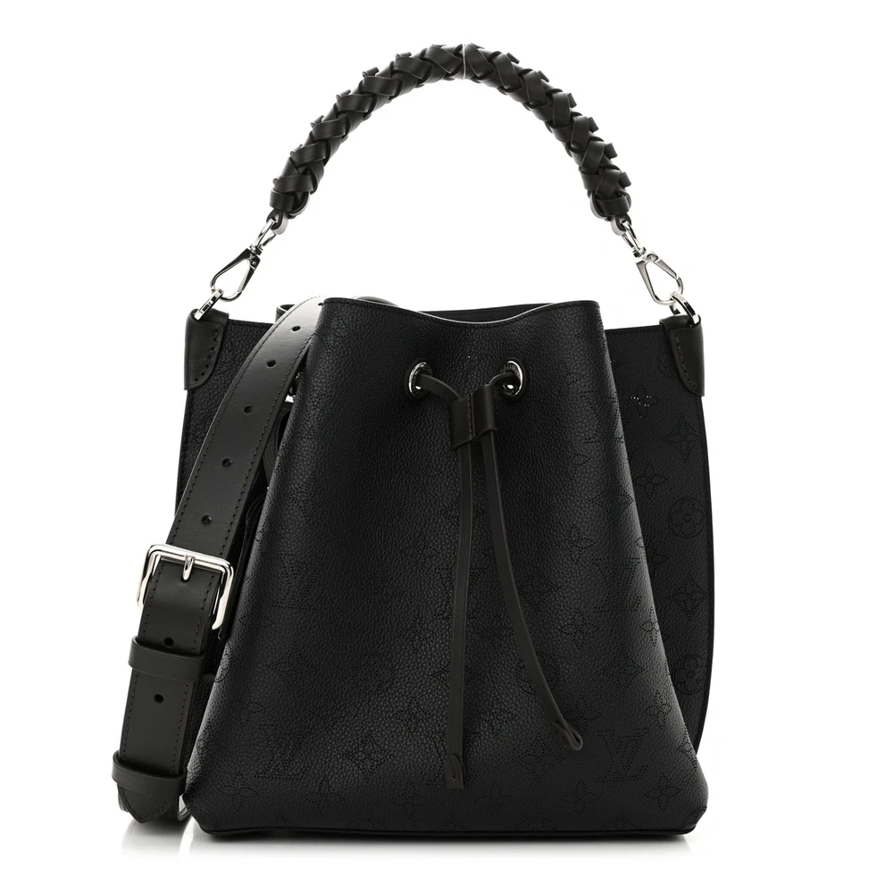 LV Muria 1:1 Replica Black Mahina Perforated Leather BucketBag
