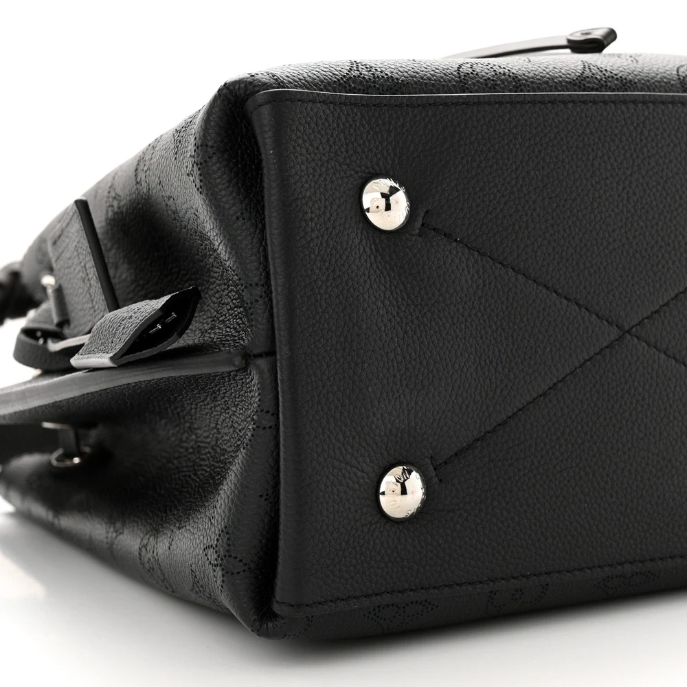 LV Muria 1:1 Replica Black Mahina Perforated Leather BucketBag - Image 3