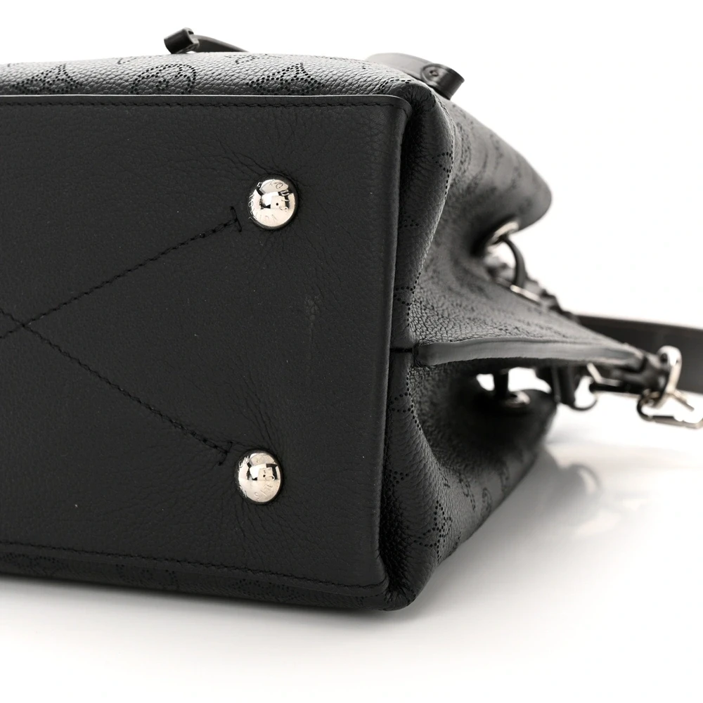 LV Muria 1:1 Replica Black Mahina Perforated Leather BucketBag - Image 2