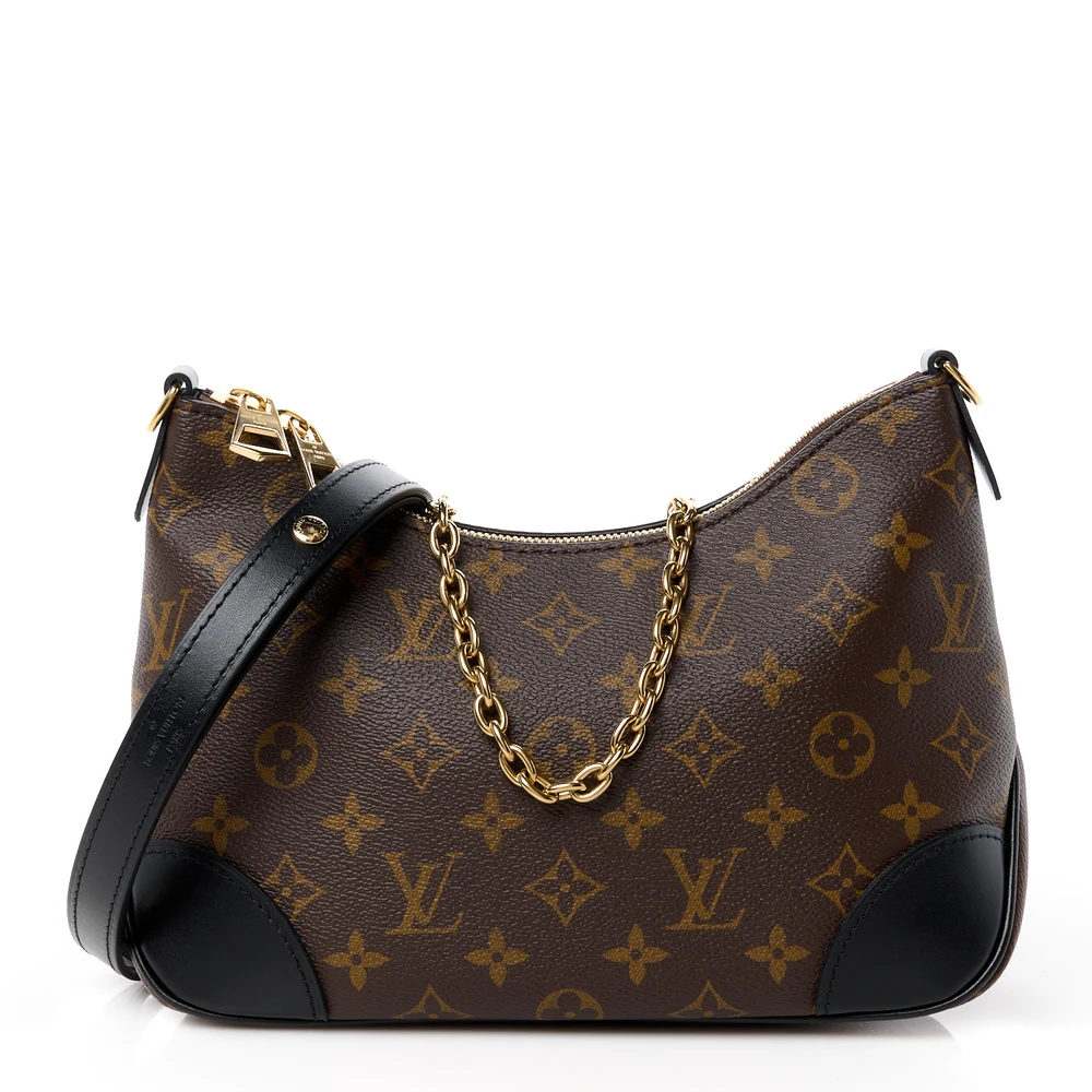 Boulogne NM Super Clone Black Monogram Canvas Gold Hardware Shoulder Handbag