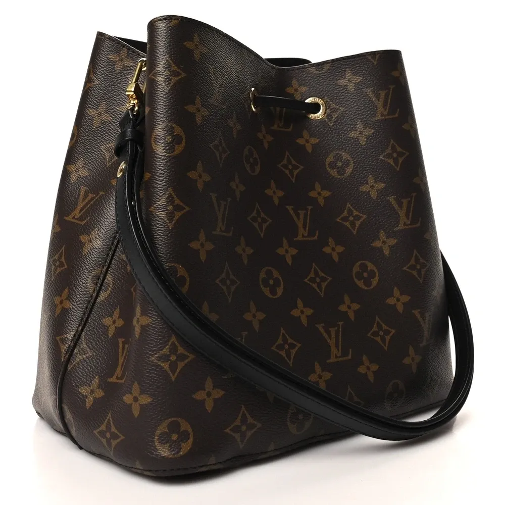 NeoNoe MM 1:1 Replica Black Monogram Canvas Bucket Bag with Spacious Interior - Image 3