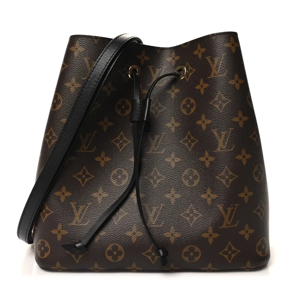 NeoNoe MM 1:1 Replica Black Monogram Canvas Bucket Bag with Spacious Interior