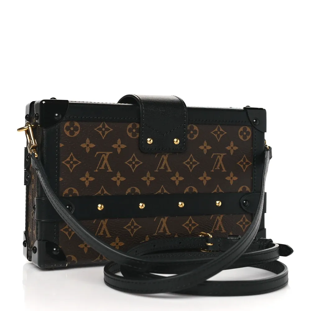 Petite Malle PM 1:1 Replica Black Monogram Mini Trunk Bag with Gold Hardware - Image 8