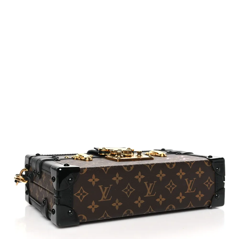Petite Malle PM 1:1 Replica Black Monogram Mini Trunk Bag with Gold Hardware - Image 7