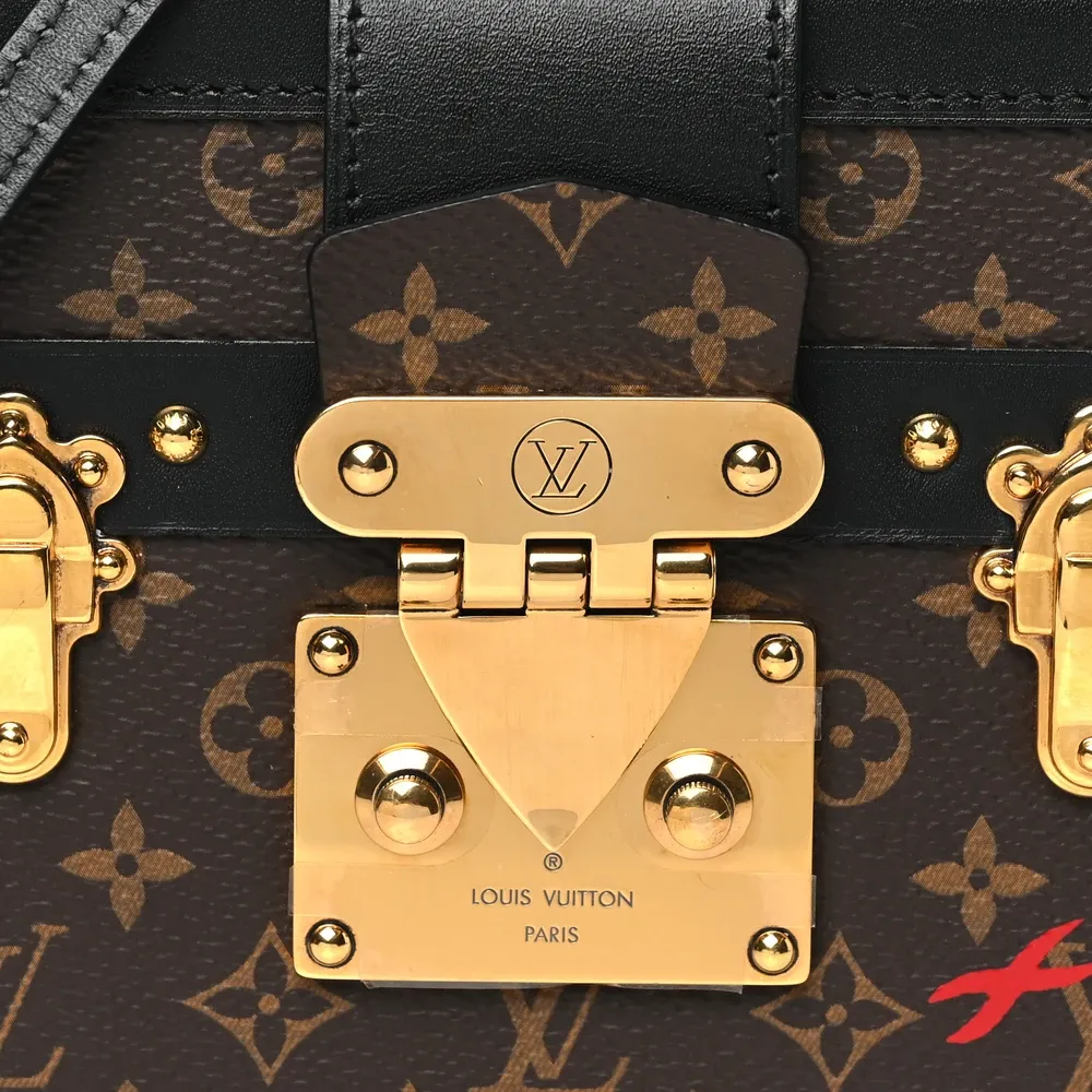 Petite Malle PM 1:1 Replica Black Monogram Mini Trunk Bag with Gold Hardware - Image 6
