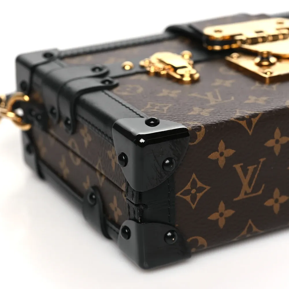 Petite Malle PM 1:1 Replica Black Monogram Mini Trunk Bag with Gold Hardware - Image 3