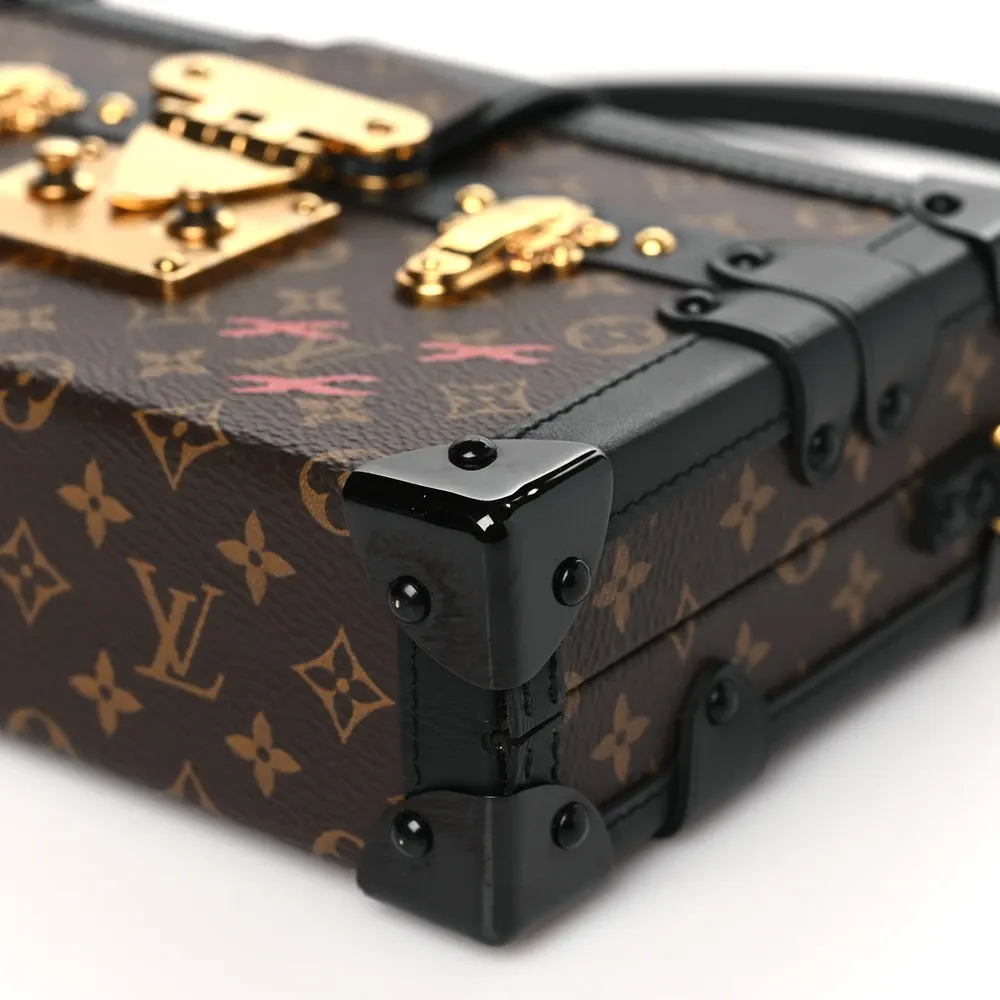 Petite Malle PM 1:1 Replica Black Monogram Mini Trunk Bag with Gold Hardware - Image 2