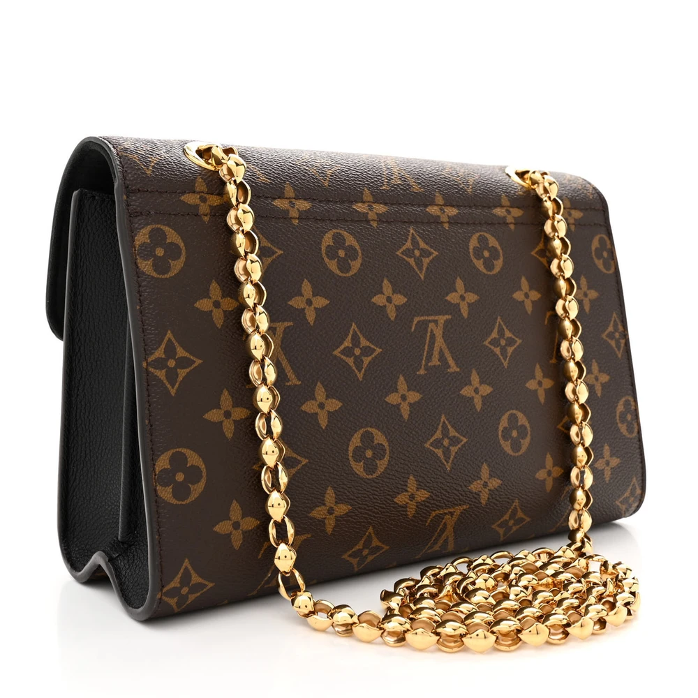 Victoire MM Super Clone Black Monogram Canvas Shoulder Handbag - Image 9