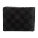 1:1 Mirror Quality Replica Lou!S Vuiton Bifold Wallet Black Canvas Design