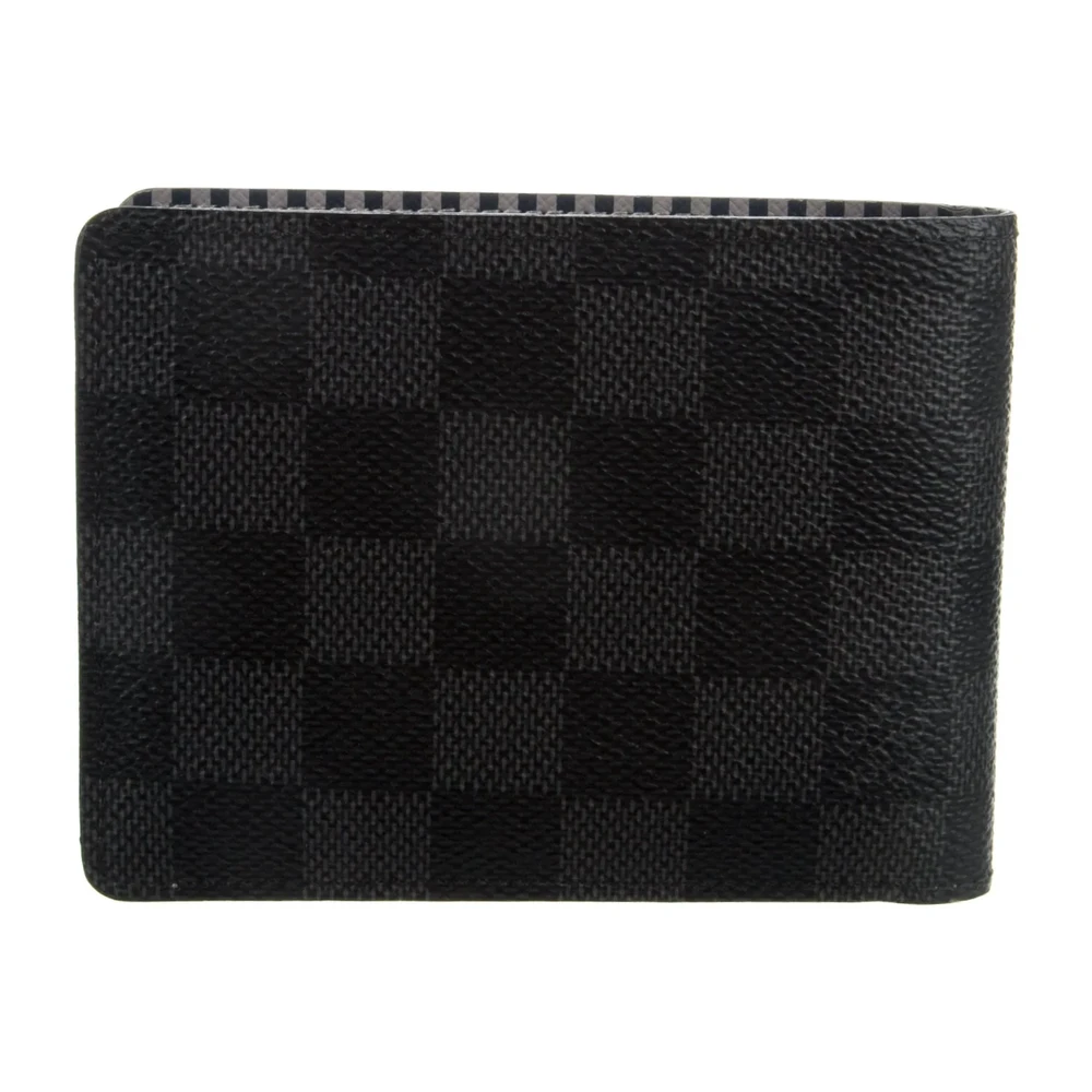 1:1 Mirror Quality Replica Lou!S Vuiton Bifold Wallet Black Canvas Design