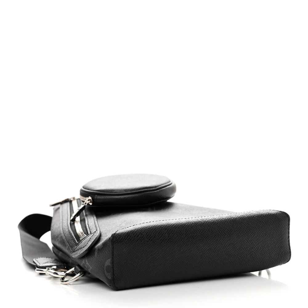 1:1 Mirror Quality Replica LV Duo Slingbag MM Black Taigarama Crossbody Sling Bag - Image 7