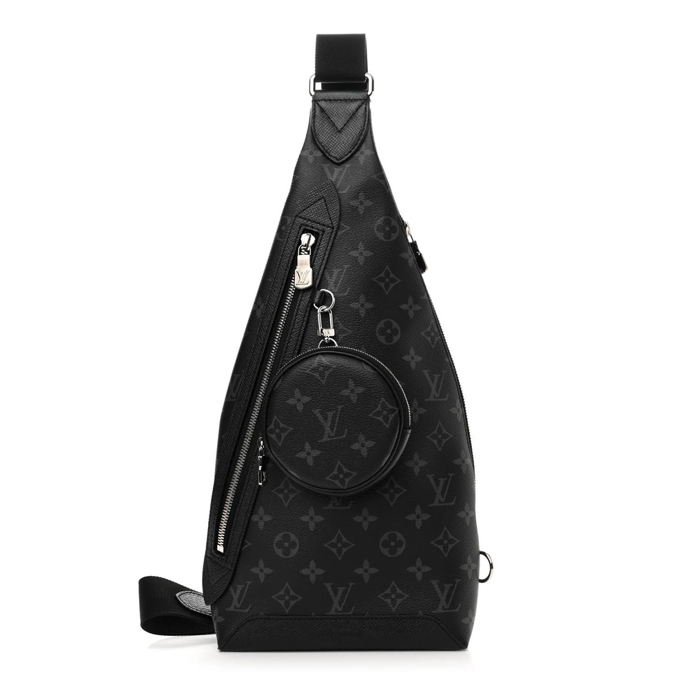 1:1 Mirror Quality Replica LV Duo Slingbag MM Black Taigarama Crossbody Sling Bag