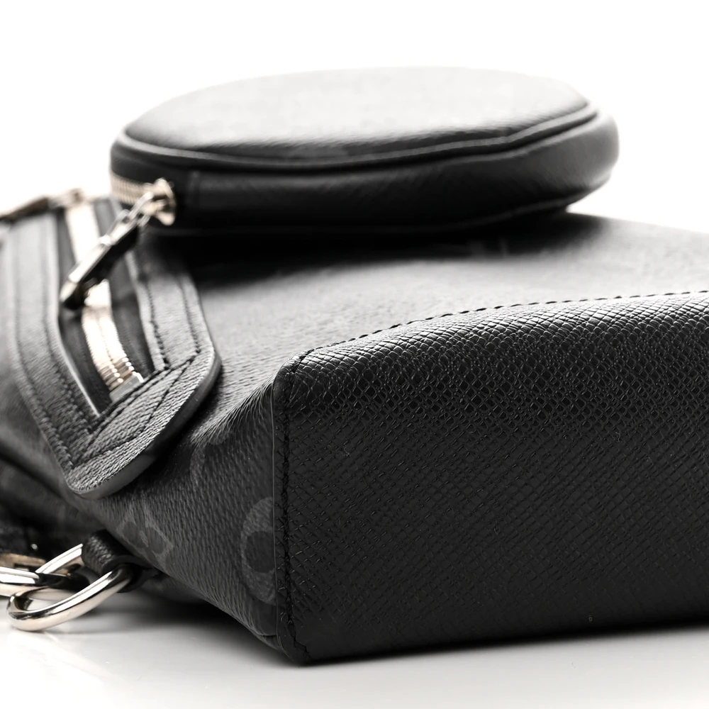 1:1 Mirror Quality Replica LV Duo Slingbag MM Black Taigarama Crossbody Sling Bag - Image 3