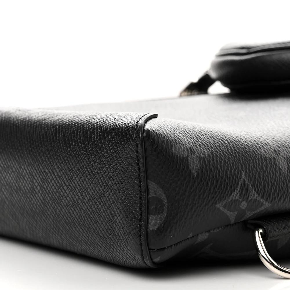 1:1 Mirror Quality Replica LV Duo Slingbag MM Black Taigarama Crossbody Sling Bag - Image 2