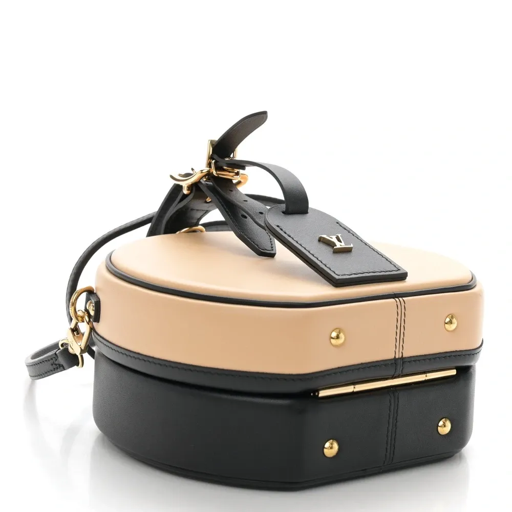 Onthego MM Super Clone Black Beige Calfskin Leather Structured Tote - Image 8