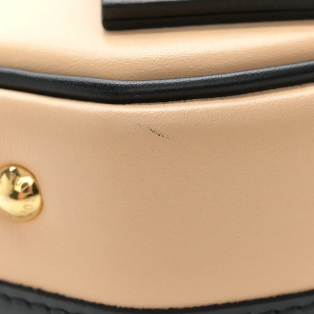 Onthego MM Super Clone Black Beige Calfskin Leather Structured Tote - Image 7