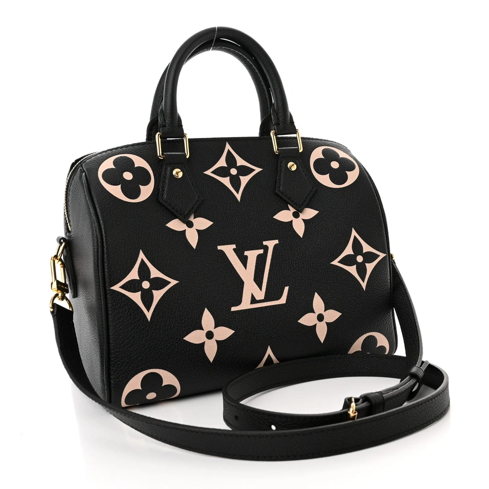 Speedy Bandoulière 25 1:1 replica Beige Empreinte Monogram Giant Leather Gold Hardware Bag - Image 7