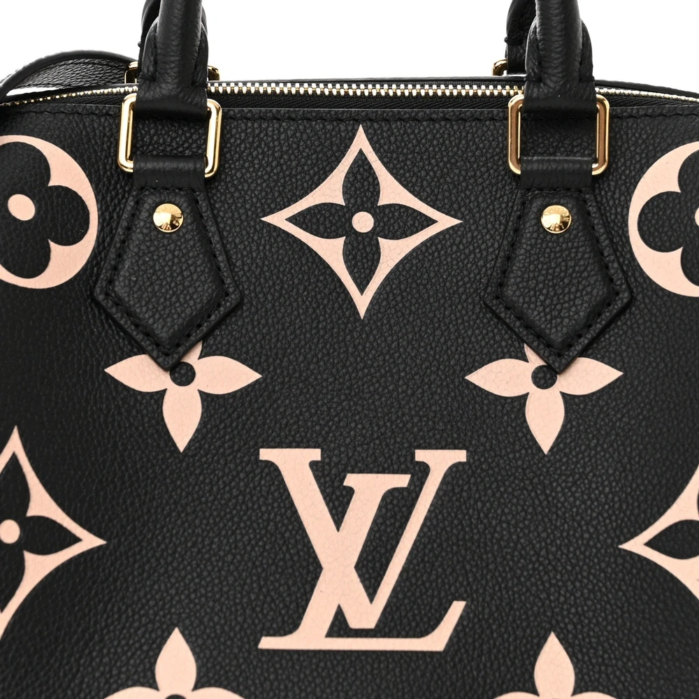 Speedy Bandoulière 25 1:1 replica Beige Empreinte Monogram Giant Leather Gold Hardware Bag - Image 5
