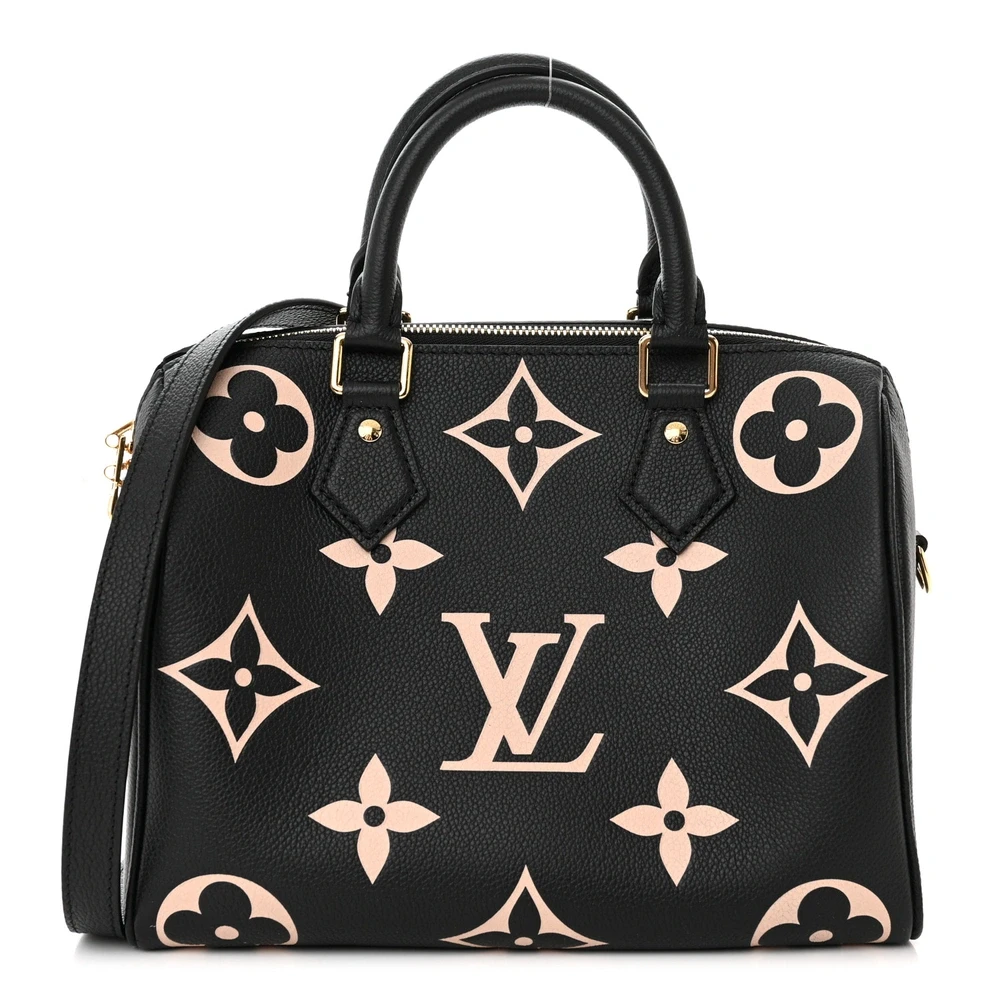 Speedy Bandoulière 25 1:1 replica Beige Empreinte Monogram Giant Leather Gold Hardware Bag