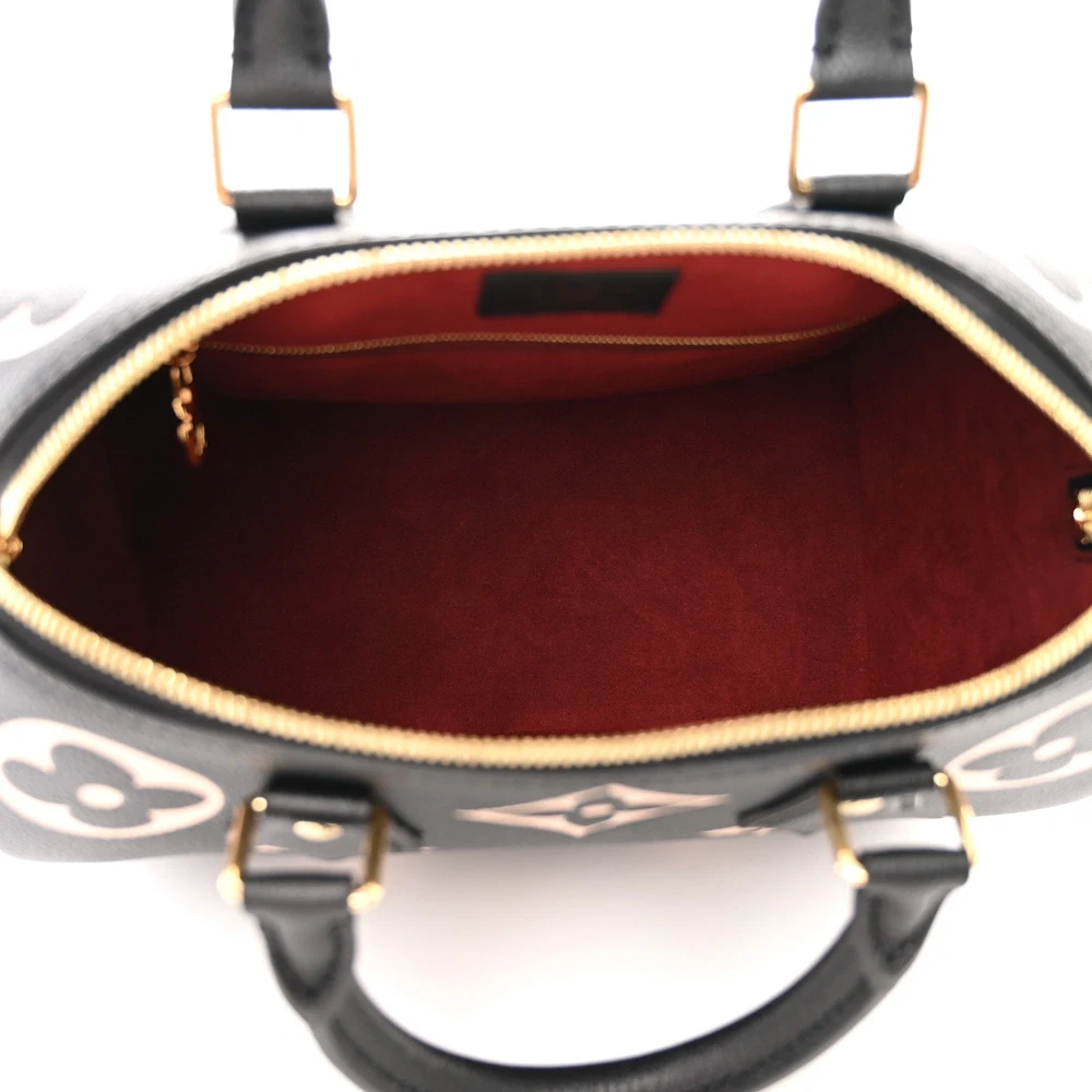 Speedy Bandoulière 25 1:1 replica Beige Empreinte Monogram Giant Leather Gold Hardware Bag - Image 4