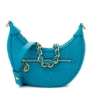Loop 1:1 replica Bleu Calfskin Nanogram Embossed Leather Gold Hardware Bag